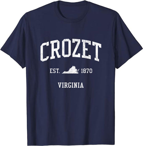 Crozet Virginia VA Vintage Athletic Sports Design T-Shirt JS01