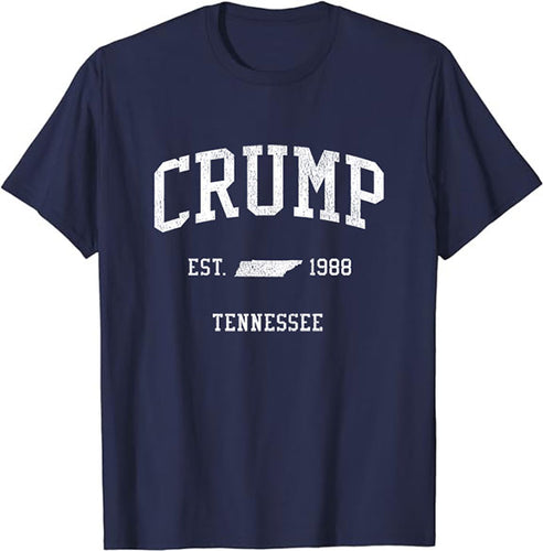 Crump Tennessee TN T-Shirt Vintage Athletic Sports Design Tee