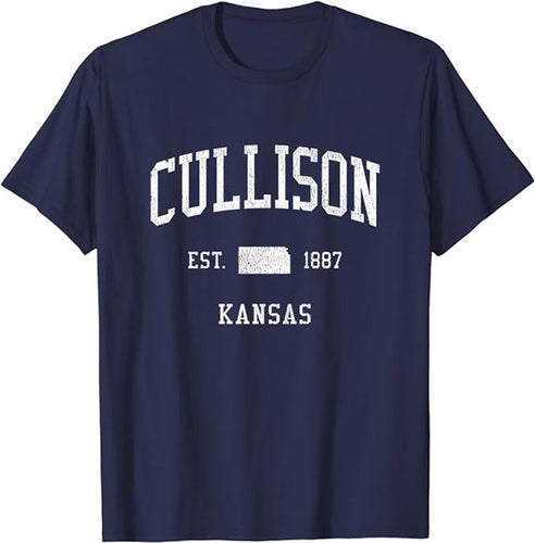 Cullison Kansas KS T-Shirt Vintage Athletic Sports Design Tee