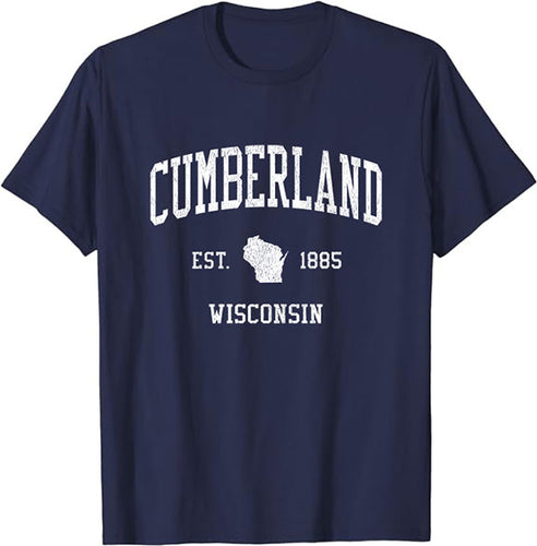 Cumberland Wisconsin WI T-Shirt Vintage Athletic Sports Design Tee