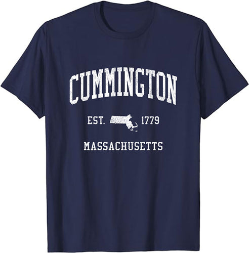 Cummington Massachusetts MA T-Shirt Vintage Athletic Sports Design Tee