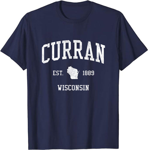 Curran Wisconsin WI T-Shirt Vintage Athletic Sports Design Tee