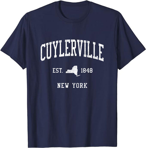 Cuylerville New York NY T-Shirt Vintage Athletic Sports Design Tee