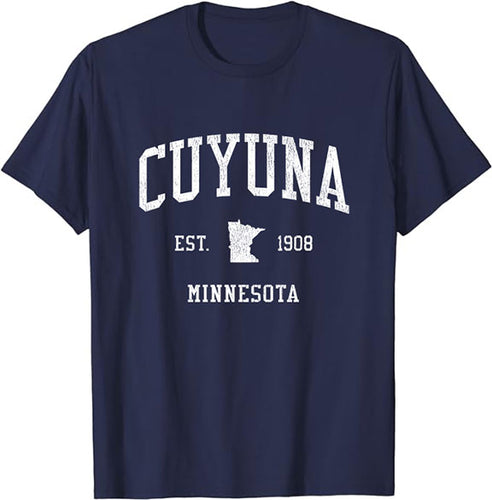 Cuyuna Minnesota MN T-Shirt Vintage Athletic Sports Design Tee