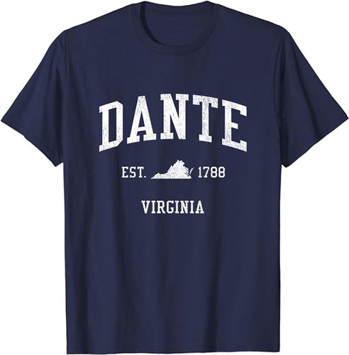 Dante Virginia VA Vintage Athletic Sports Design T-Shirt JS01