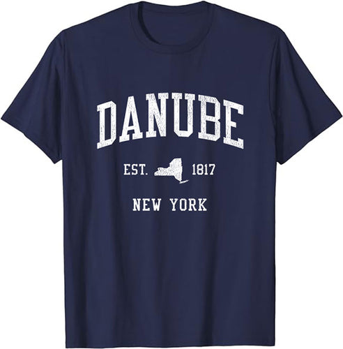 Danube New York NY T-Shirt Vintage Athletic Sports Design Tee