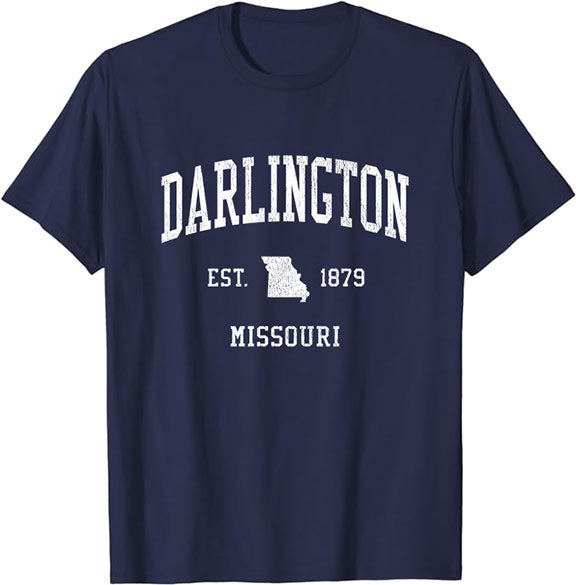 Darlington Missouri MO T-Shirt Vintage Athletic Sports Design Tee