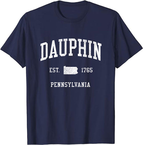 Dauphin Pennsylvania PA T-Shirt Vintage Athletic Sports Design Tee