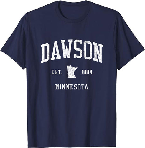 Dawson Minnesota MN T-Shirt Vintage Athletic Sports Design Tee