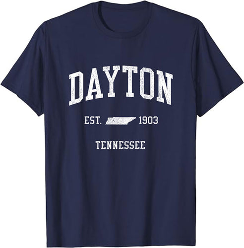 Dayton Tennessee TN T-Shirt Vintage Athletic Sports Design Tee