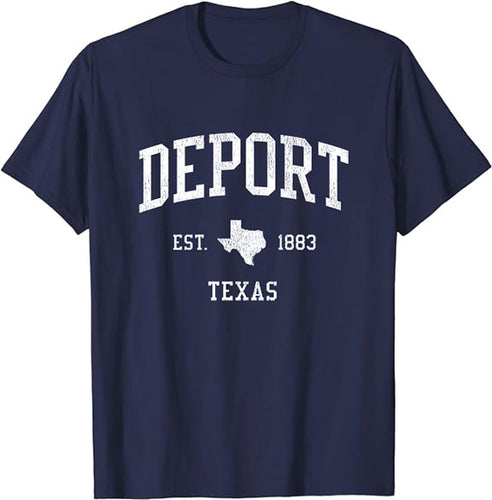 Deport Texas TX T-Shirt Vintage Athletic Sports Design Tee