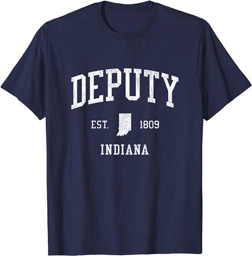 Deputy Indiana IN T-Shirt Vintage Athletic Sports Design Tee