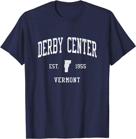 Derby Center Vermont VT T-Shirt Vintage Athletic Sports Design Tee