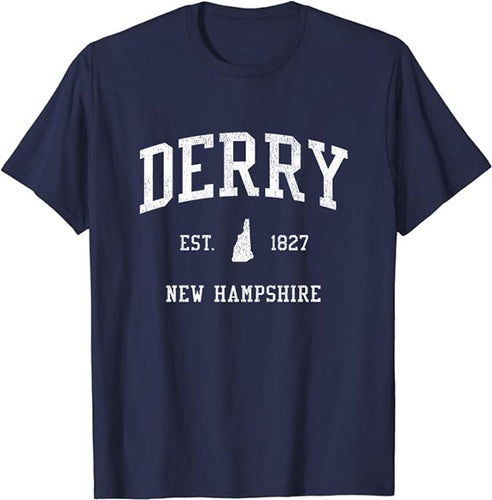 Derry New Hampshire NH T-Shirt Vintage Athletic Sports Design Tee