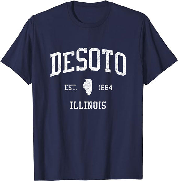 DeSoto Illinois IL T-Shirt Vintage Athletic Sports Design Tee