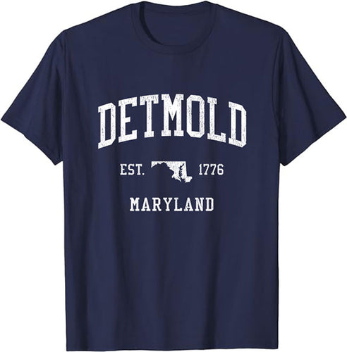 Detmold Maryland MD T-Shirt Vintage Athletic Sports Design Tee