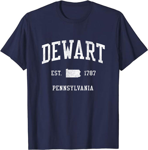 Dewart Pennsylvania PA T-Shirt Vintage Athletic Sports Design Tee