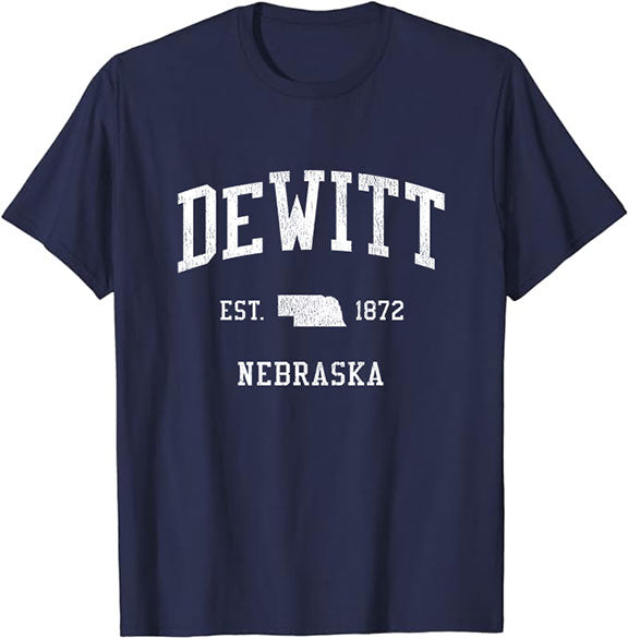 DeWitt Nebraska NE T-Shirt Vintage Athletic Sports Design Tee