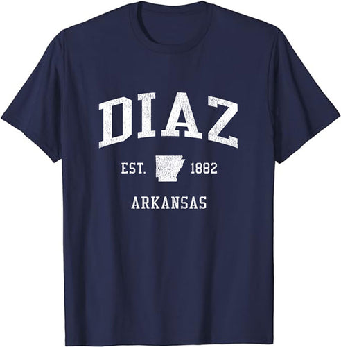 Diaz Arkansas AR T-Shirt Vintage Athletic Sports Design Tee