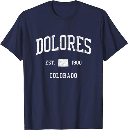 Dolores Colorado CO T-Shirt Vintage Athletic Sports Design Tee