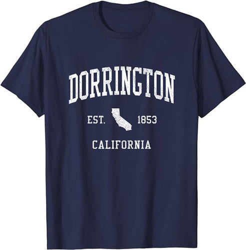 Dorrington California CA T-Shirt Vintage Athletic Sports Design Tee