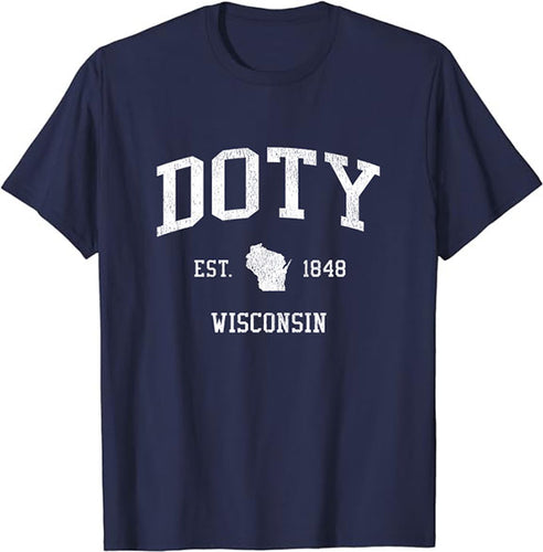 Doty Wisconsin WI T-Shirt Vintage Athletic Sports Design Tee