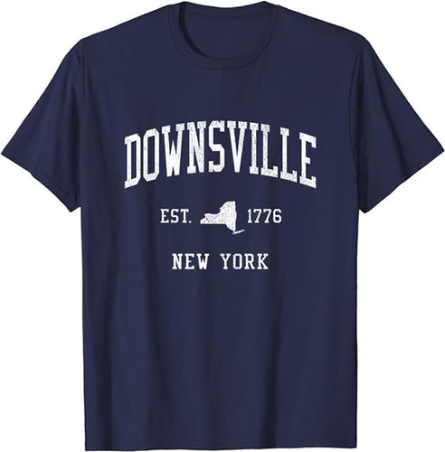 Downsville New York NY T-Shirt Vintage Athletic Sports Design Tee