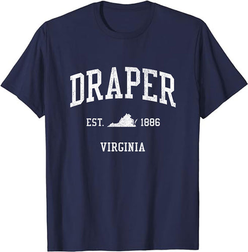 Draper Virginia VA Vintage Athletic Sports Design T-Shirt JS01