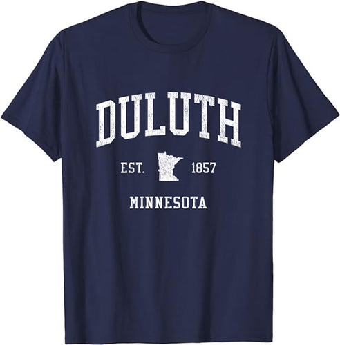 Duluth Minnesota MN T-Shirt Vintage Athletic Sports Design Tee