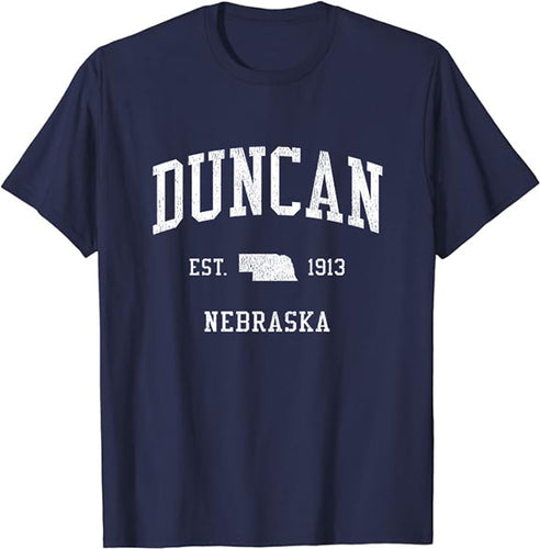 Duncan Nebraska NE T-Shirt Vintage Athletic Sports Design Tee