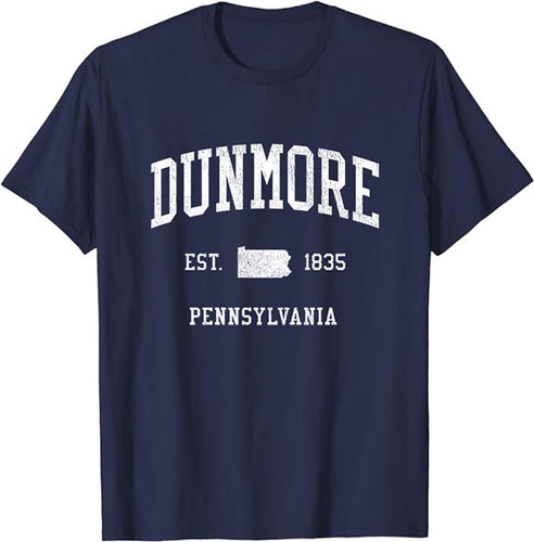 Dunmore Pennsylvania PA T-Shirt Vintage Athletic Sports Design Tee