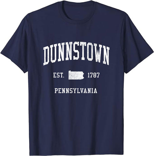 Dunnstown Pennsylvania PA T-Shirt Vintage Athletic Sports Design Tee