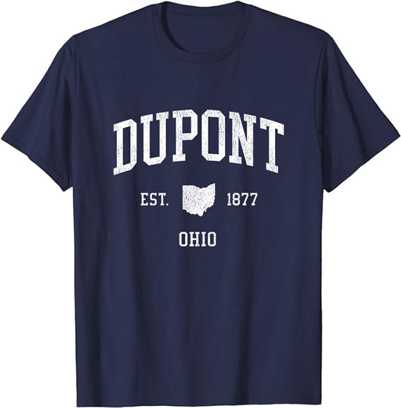 Dupont Ohio OH T-Shirt Vintage Athletic Sports Design Tee