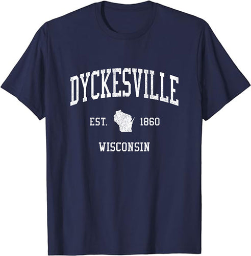 Dyckesville Wisconsin WI T-Shirt Vintage Athletic Sports Design Tee