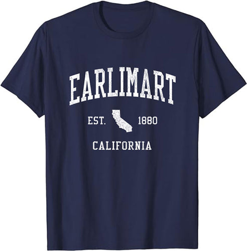 Earlimart California CA T-Shirt Vintage Athletic Sports Design Tee