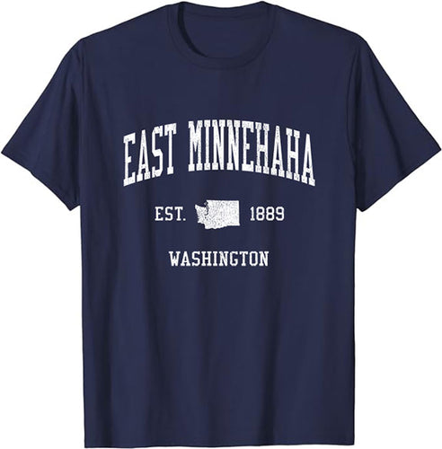 East Minnehaha Washington WA T-Shirt Vintage Athletic Sports Design Tee