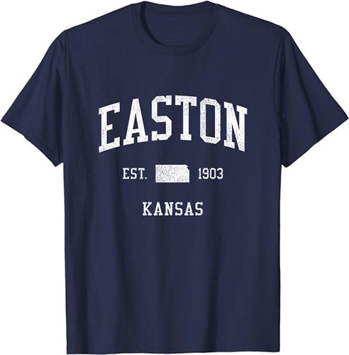 Easton Kansas KS T-Shirt Vintage Athletic Sports Design Tee