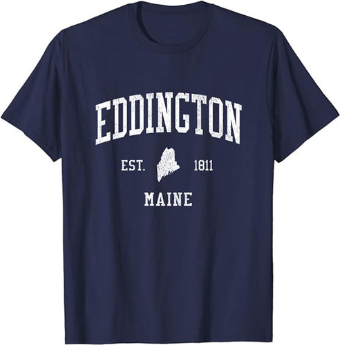Eddington Maine ME T-Shirt Vintage Athletic Sports Design Tee