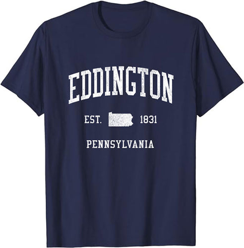 Eddington Pennsylvania PA T-Shirt Vintage Athletic Sports Design Tee