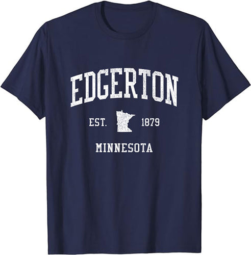 Edgerton Minnesota MN T-Shirt Vintage Athletic Sports Design Tee