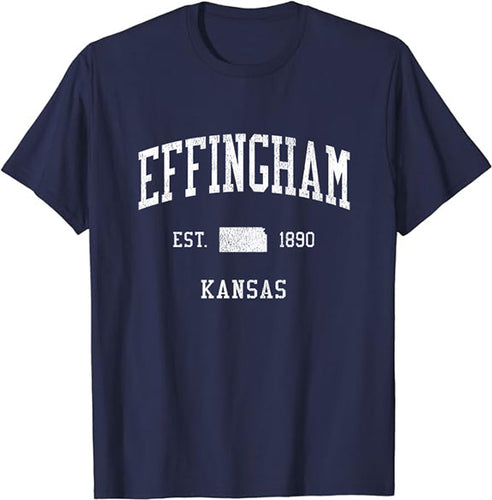 Effingham Kansas KS T-Shirt Vintage Athletic Sports Design Tee