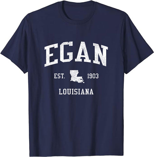 Egan Louisiana LA T-Shirt Vintage Athletic Sports Design Tee