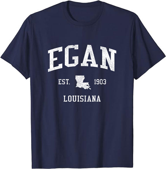 Egan Louisiana LA T-Shirt Vintage Athletic Sports Design Tee