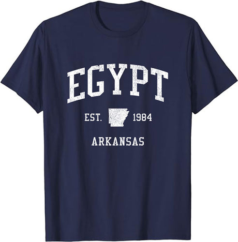 Egypt Arkansas AR T-Shirt Vintage Athletic Sports Design Tee