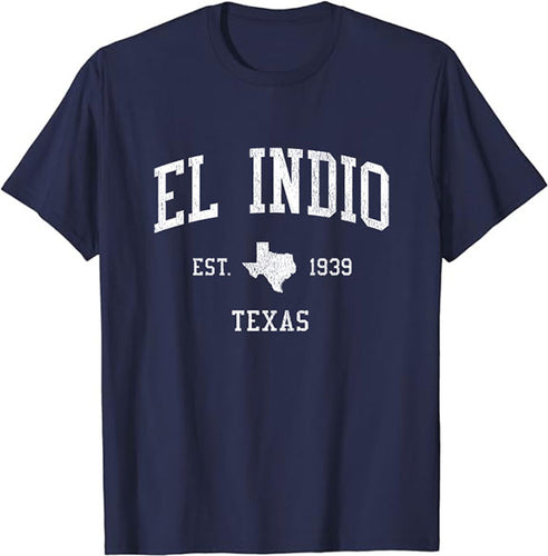 El Indio Texas TX T-Shirt Vintage Athletic Sports Design Tee