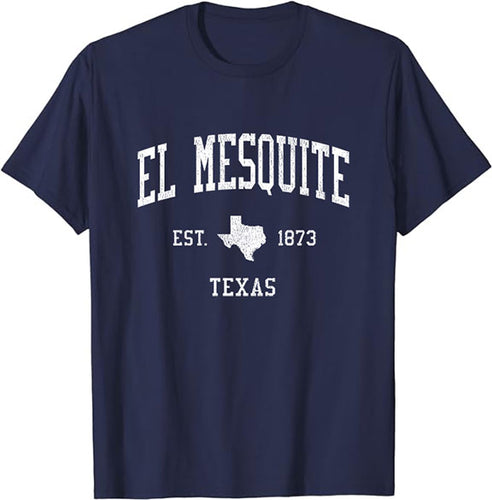 El Mesquite Texas TX T-Shirt Vintage Athletic Sports Design Tee