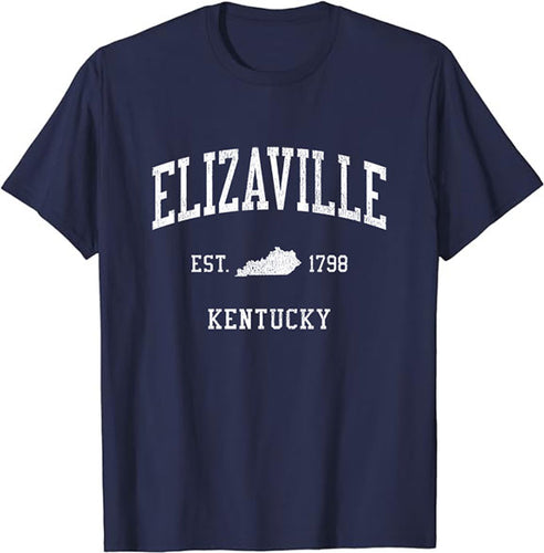 Elizaville Kentucky KY T-Shirt Vintage Athletic Sports Design Tee