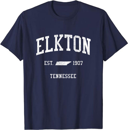 Elkton Tennessee TN T-Shirt Vintage Athletic Sports Design Tee