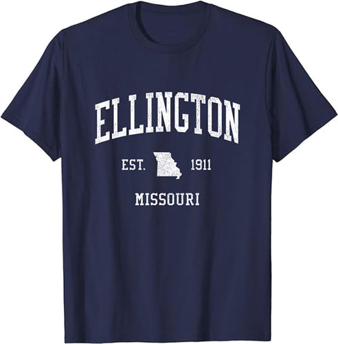 Ellington Missouri MO T-Shirt Vintage Athletic Sports Design Tee