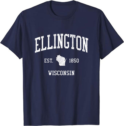 Ellington Wisconsin WI T-Shirt Vintage Athletic Sports Design Tee